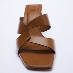Brown zara block heel